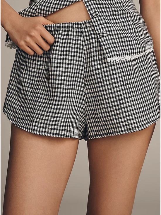 Reformation Pants - Reformation Tiffie Linen Shorts black checked nwot